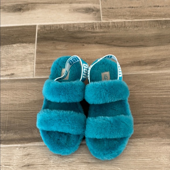 Ugg 8 Oh Yeah slide slippers Aquatic Blue - Picture 1 of 5